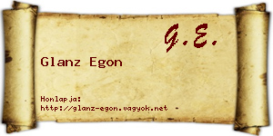 Glanz Egon névjegykártya
